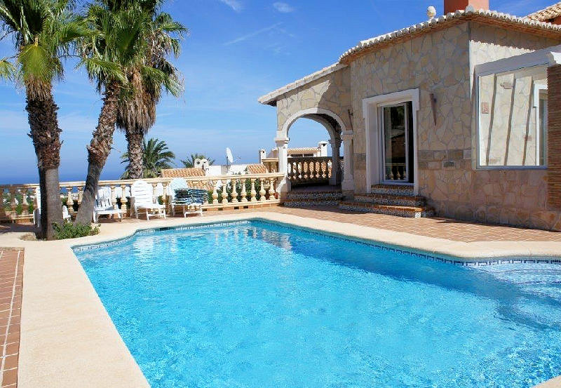 Moderne Ferienvilla für 6 Personen mit privat Pool und Meerblick in Dénia Costa Blanca 